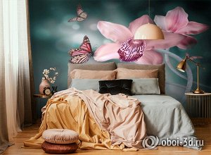 3D Фотообои «Изящная орхидея»