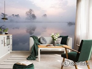 3D Фотообои «Туманная дымка над озером»