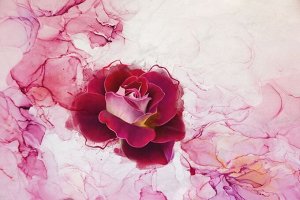 Фотообои Бархатная роза на мраморе