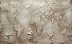 3D Фотообои «Барельеф карта мира»