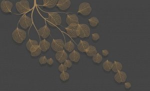 3D Фотообои «Утончённая ветвь в коричневых тонах»
