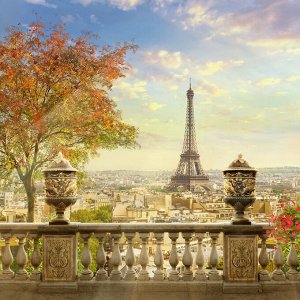 3D Фотообои  «Фреска Париж»