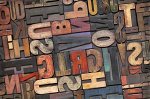3D Фотообои «Деревянные буквы в интерьере»