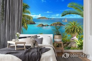 3D Фотообои «Остров в океане»