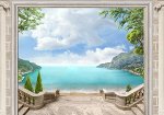 3D Фотообои «Лестница ведущая к океану»