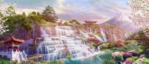 3D Фотообои «Долина водопадов в японии»