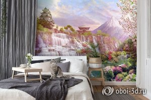 3D Фотообои «Долина водопадов в японии»