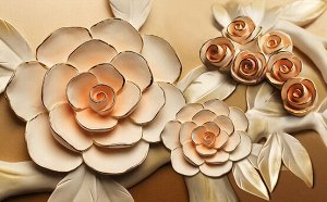 Фотообои Розы с тиснением под керамику