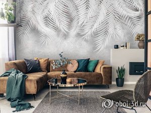 Design Studio 3D 3D Фотообои «Тропическая нежность в белых тонах»