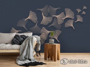 3D Фотообои «Летящие зонтики на тёмном»