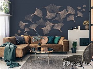 3D Фотообои «Летящие зонтики на тёмном»