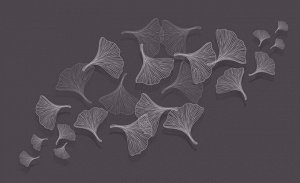 3D Фотообои «Летящие зонтики на антрацитовом фоне»