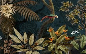 3D Фотообои «Птица в ночных тропиках»