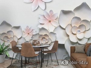 3D Фотообои «Керамические цветы»