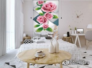 3D Фотообои «Объемные розовые розы»