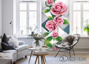 3D Фотообои «Объемные розовые розы»