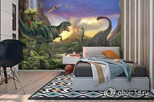 Design Studio 3D 3D Фотообои «Величественные динозавры»
