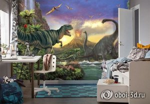 Design Studio 3D 3D Фотообои «Величественные динозавры»