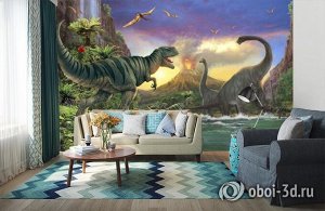 Design Studio 3D 3D Фотообои «Величественные динозавры»