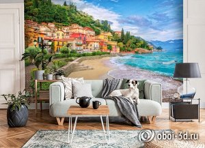 3D Фотообои «Прилив на итальянском побережье»