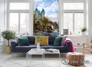 3D Фотообои «Водопад в скалах»