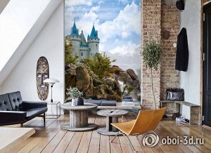 3D Фотообои «Водопад в скалах»