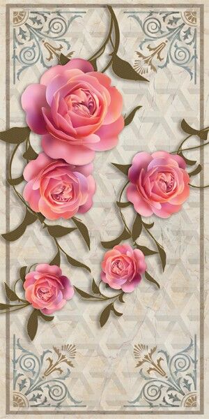 3D Фотообои «Винтажные розы»