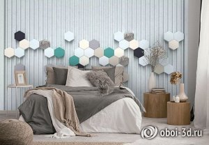 3D Фотообои  "Декор с шестиугольниками"