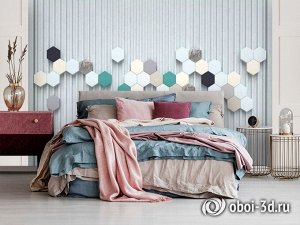 3D Фотообои  "Декор с шестиугольниками"