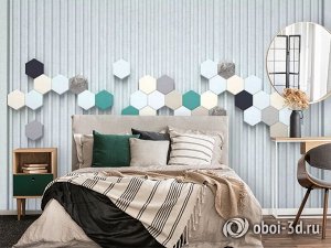 3D Фотообои  "Декор с шестиугольниками"