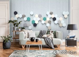 3D Фотообои  "Декор с шестиугольниками"