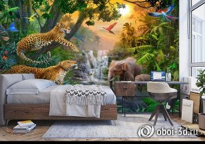 Design Studio 3D 3D Фотообои «Тропический лес и его жители»