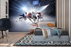 3D Фотообои «Хоккей!»