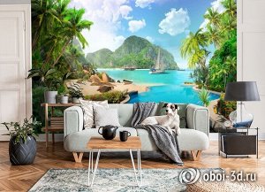 3D Фотообои «Курортный островок»