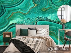 3D Фотообои «Малахитовый срез»