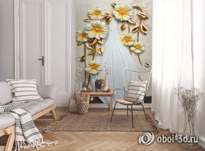 3D Фотообои  «Объемная ваза с цветами»