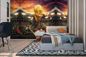 3D Фотообои «Битва за футбольный кубок»