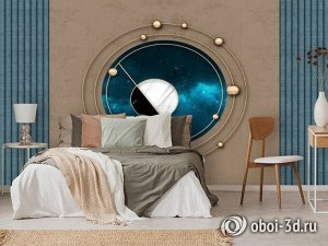 3D Фотообои «Окно в космический простор»