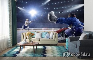 3D Фотообои «Хоккейный вратарь»
