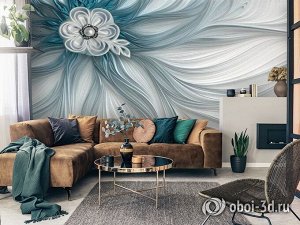 3D Фотообои «Шелк цвета морской волны»