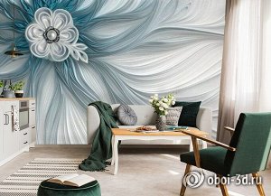3D Фотообои «Шелк цвета морской волны»