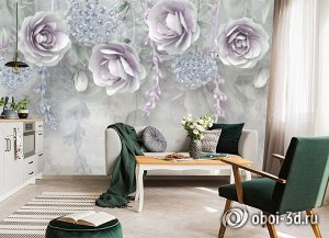 3D Фотообои  «Ниспадающая цветочная фантазия»
