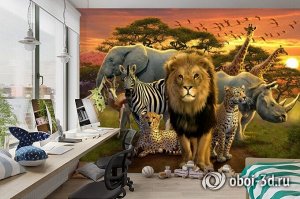 3D Фотообои «Животные саванны»