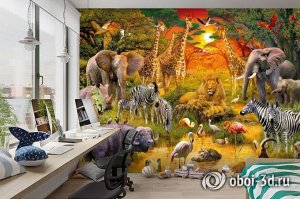 3D Фотообои «Животные Африки»