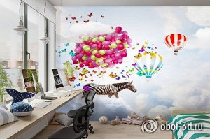 3D Фотообои  «Фантазии зебры»