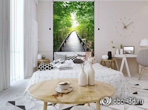 3D Фотообои «Мостик в роще»