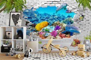 Design Studio 3D 3D Фотообои «Океан за стеной»