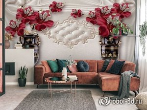 3D Фотообои «Инсталляция с античными вазами»