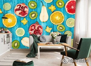 3D Фотообои  «Сочные фрукты»