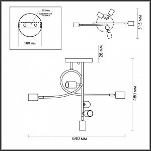 4542/6C MODERNI LN21 135 матовое золото Люстра потолочная E27 6*40W 220V KARMA